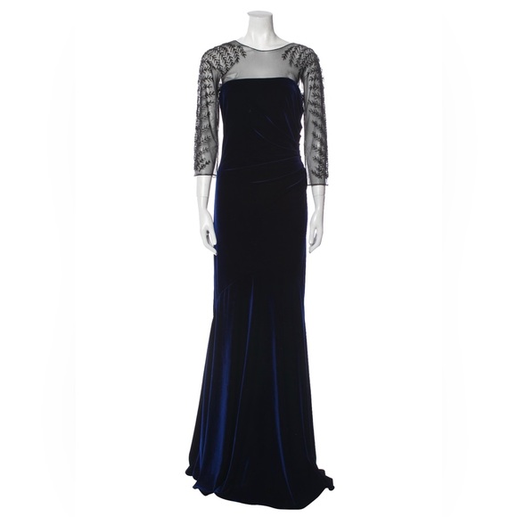 Teri Jon by Rickie Freeman Scoop Neck Long Dress w/ Tags